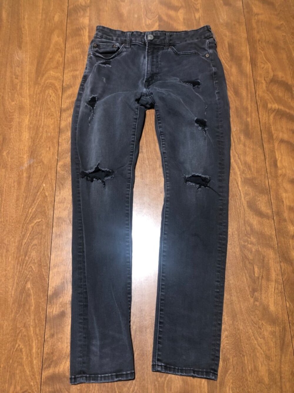 American Eagle Outfitters Black Slim Distressed Men's Jeans 29 X 30 - Picture 1 of 10